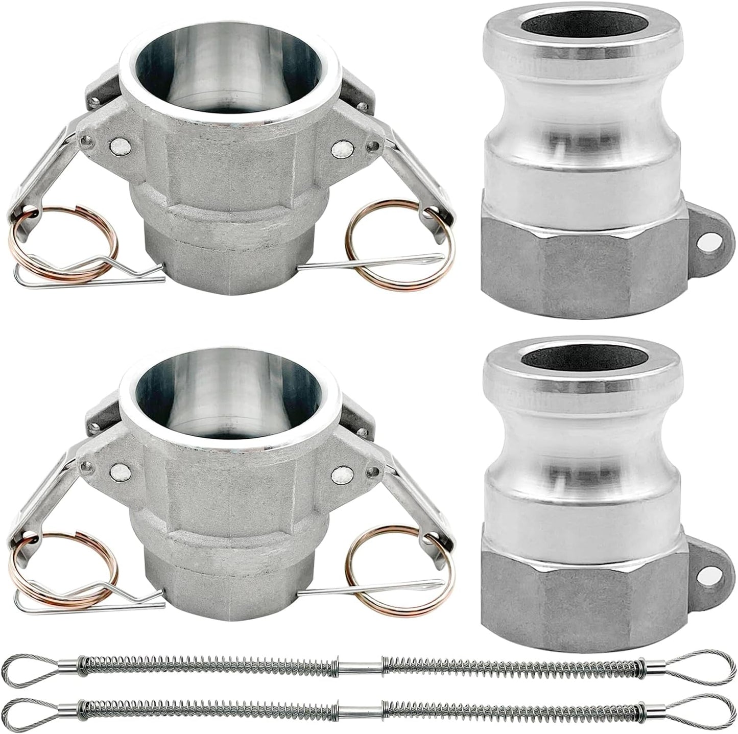 SAFBY 2 PCS Type A and Type D, Aluminum Cam Lock Fittings Cam Groove Fitting Camlock Fittings, Male and Female Adapter Female NPT Thread Camlock Fitting