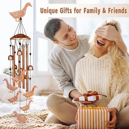 Duck Wind Chimes for Outside, Metal Windchimes Outdoors, Duck Gifts for Women/Men, Memorial/Birthday Gifts, Garden Decor for Outside, Patio or Yard, Durable Chimes for Outdoors