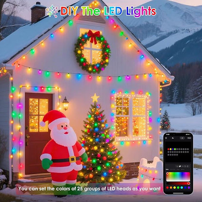 YIQU Smart Color Changing Halloween Lights, 66 FT 200 LED RGB Christmas String Lights with Remote App Control & Timer, Music Sync Multiple Modes Twinkle Light Waterproof Indoor Outdoor Decor