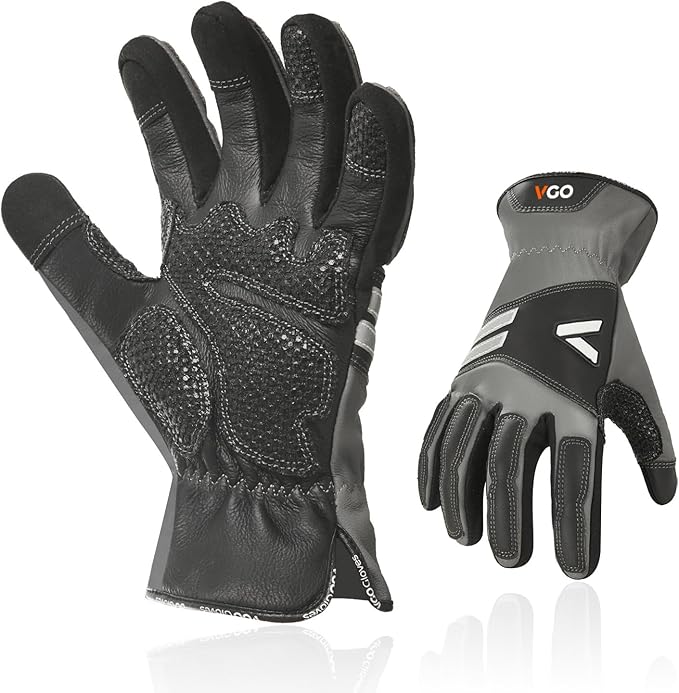Vgo... Work Gloves for Men,Leather Safety Work Gloves,Scratch protection,Thornproof,Touchscreen(CA7777/CA7780/GA7776/PA7775)