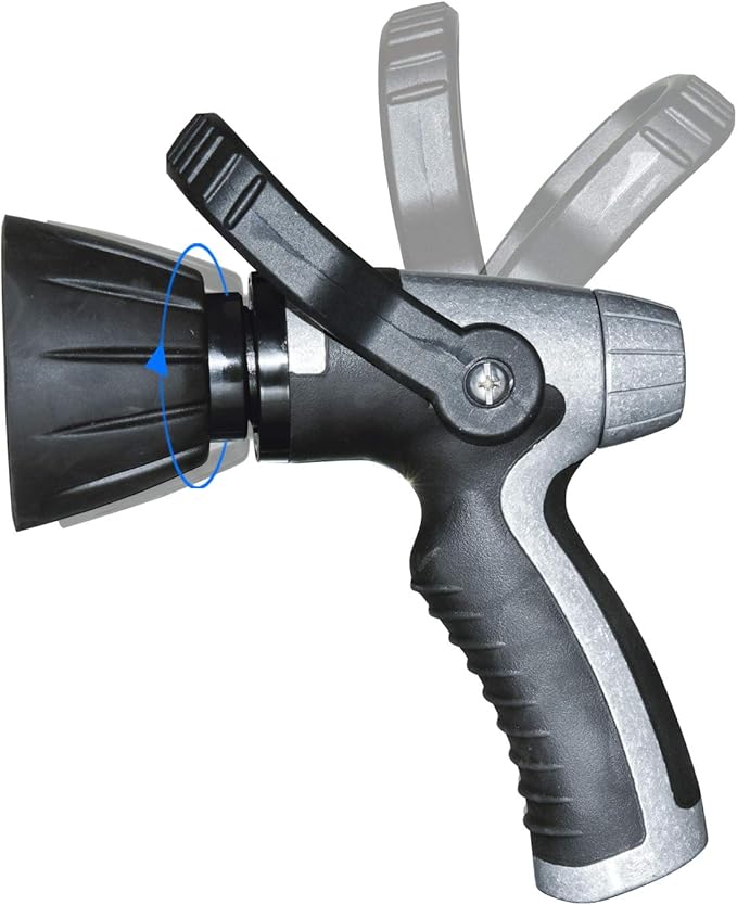 Garden Hose Nozzle, Heavy Duty Metal Hose Sprayer Nozzle Hose Sprayer Water Hose Nozzle Perfect for Cleaning, Watering Garden Street, Washing Cars, Bathing Pets (Metal, Fireman Style Nozzle)