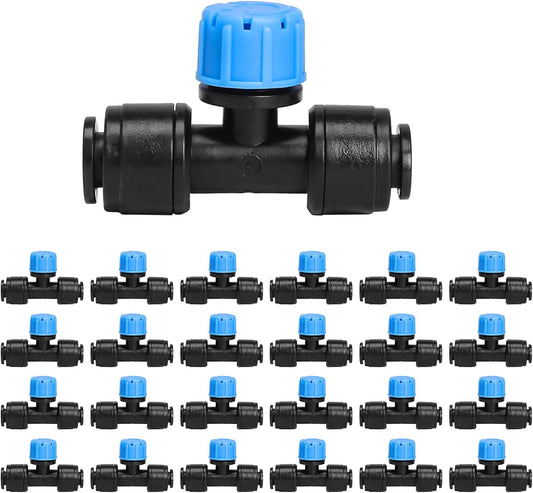 MIXC 24 Pack 1/4" Drip Irrigation Emitters, Adjustable 360° Drip Emitters for 1/4" Tubing, Leak-Proof Water Drippers, Perfect for Potted Plants, Greenhouse & Outdoor Watering Systems