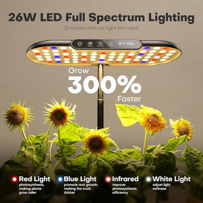 Ahopegarden Hydroponics Growing System kit: Indoor Herb Garden - 12 Pods Plant Germination Kit with LCD Display and LED Grow Light, Smart Temp & Humidity Detection, Planter Grower for Fresh Vegetables