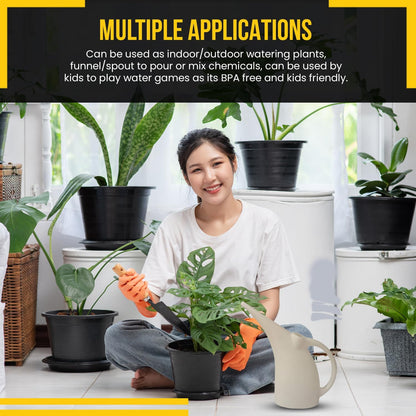 KP KOOL PRODUCTS Watering Can 1/2 Gallon - Small Watering Can for Indoor Plants - Outdoor Watering Can - White Plant Waterer - Plastic Watering Can for Garden - 1 Pack