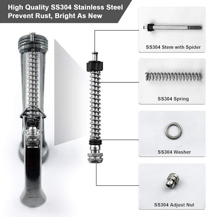 Hose Nozzle 2 Pack, Full Size Pistol Grip Water Nozzle Sprayer with Threaded Front, High Pressure Nozzle, Adjustable Spray Water Flow for Watering, Showering Pet, Washing Car, Silver
