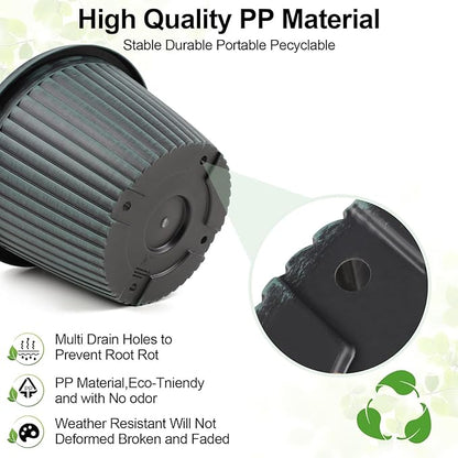 Large-Planter-Indoor-Outdoor Plant Pots, 16 inch 4 Pack Plastic Flower Pots with Saucer And Drainage Holes, Modern Garden Planters For Planting Medium Large Plants， Decorative Resin Garden Pots