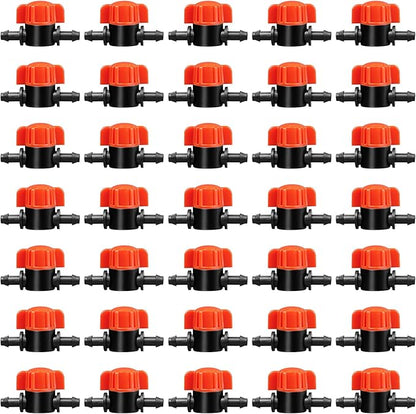 1/4 Inch Drip Irrigation Valves, 35 Pcs Drip Irrigation Shut Off Switch Valves for 1/4" Drip Irrigation Tubing, Water Flow Control Valve Drip Line Cut Off Valve for Drip Sprinkler Garden System
