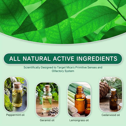Rodent Mouse Repellent 14 Pieces, Peppermint Oil Moth Balls for Mice Rats Deterrent, Natural Pest Control Pouches for Chipmunks, Squirrels, Safe for Humans & Pets, Skunks, Indoor and Outdoor Use