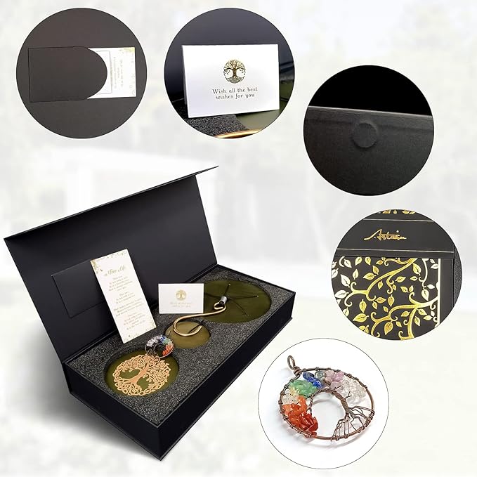 Gifts for Mom & Grandma - Outdoor Wind Chimes with Engraved Tree of Life, Large Patio Hanging Decor for Garden, Yard, Christmas, Anniversary Celebrations