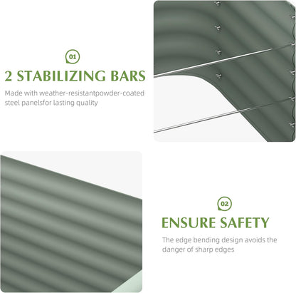 DDK Galvanized Raised Garden Bed, Outdoor Planter Bed, 4x2x1.5ft Metal Planter Box for Gardening and Planting,LG