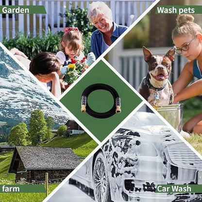 Leader Garden Hose 10ft x 5/8", 300PSI Working, 1000PSI Burst, Heavy Duty Short Water Hose, Hot/Cold Water, Five Layered Braiding for Durability (Black)