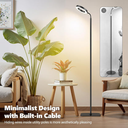 Plant Grow Light, 20W Growing Lights for Indoor Plants Full Spectrum, LED Floor Lamp with Height Adjustable Stand, Auto Timer 3/9/12H,10 Dimmable Brightness for Small Large Tall Plants Growth