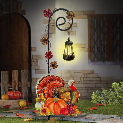 Thanksgiving Turkey Decorations Outdoor,Solar Turkey Garden Stakes,Autumn Fall Decor Yard Stake for Pathway Patio or Farmhouse Porch