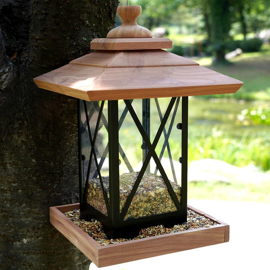 Metal Bird Feeders for Outdoors Hanging Heavy Duty Metal Squirrel Proof Wild Bird Feeders for Garden Yard Outside Decoration 2.8LB Large Capacity Birdfeeder