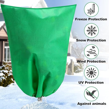 Large Tree Covers for Winter Plant Covers Freeze Protection, 74.8"X 90.5" Frost Covers for Outdoor Plants with Zipper Drawstring, Winter Cold Weather Frost Blankets Shrub Jacket Cover Bags