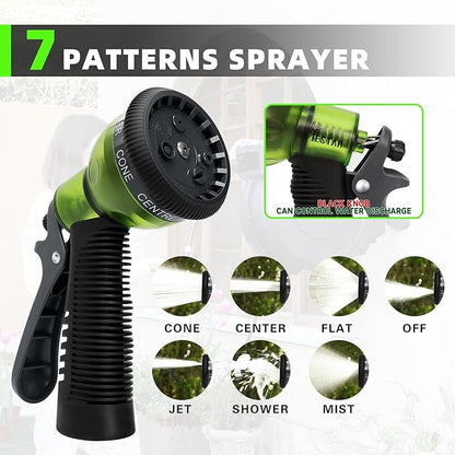 Retractable Garden Hose Reel 5/8" x100 ft, AutomaticHose Reel with 7 Pattern Nozzle, Any Length Lock Wall Mounted &180 Deg Swivel