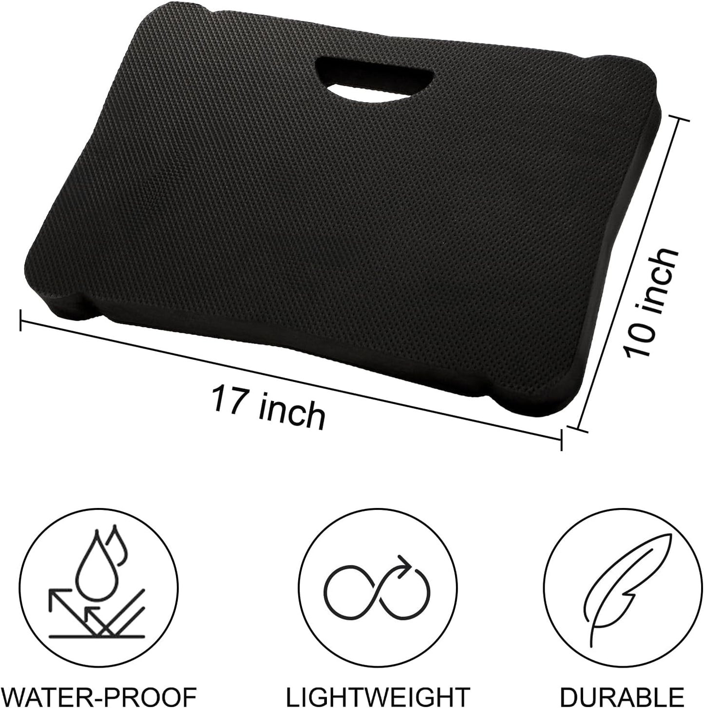 ZENFUN 3 Pack Kneeling Mats, Waterproof Kneeling Pad, Black Heavy Duty Thick Foam Knee Cushion, High Density Premium Kneeling Pads for Yoga Exercise, Foam Kneeler Mat Garden Cushions, Water Proof