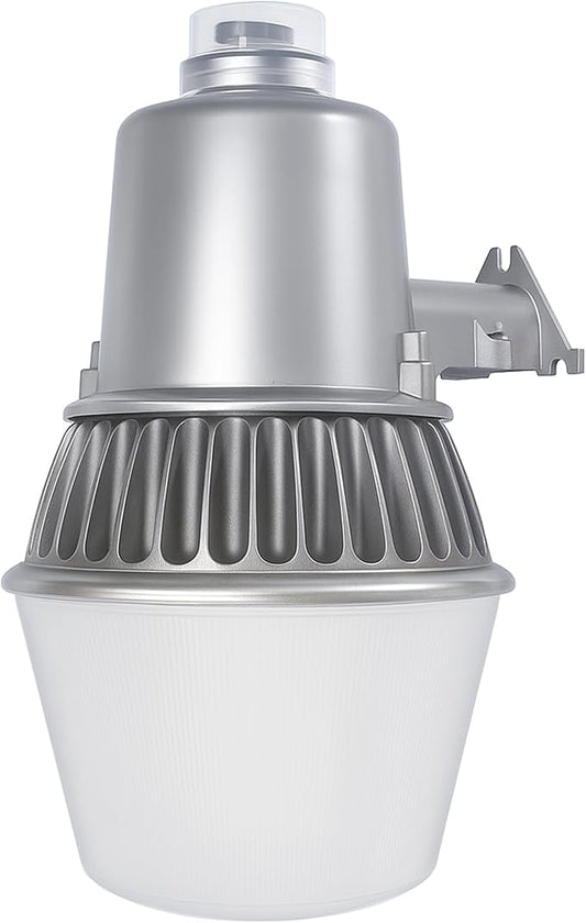 Touch & Glow Security Area Light - Outdoor Light Fixture - Dusk to Dawn Fluorescent Fixture for Patio, Driveway, Porch - Ultra Bright Security Light with Photocell - Wall Mount (Silver) - EZ-FLA