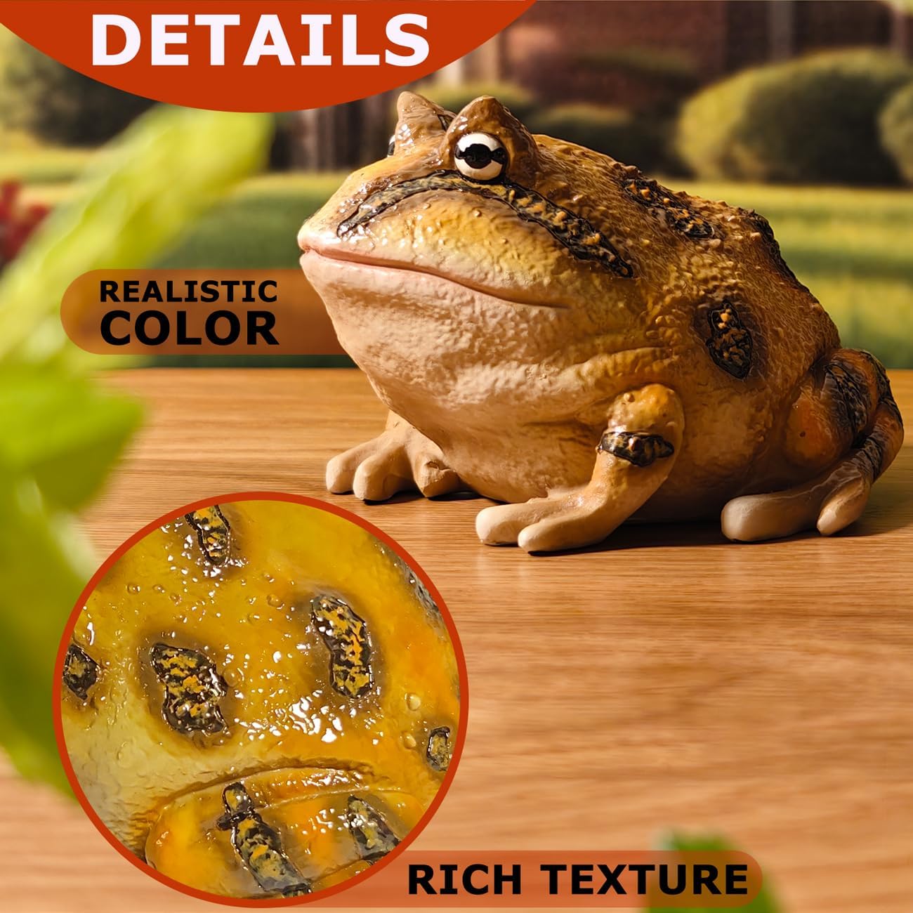 Sunthus Frog Toad Sculptures Garden Statues Yard Art Resin Decorations Outdoor Decor (Brown, Standard)