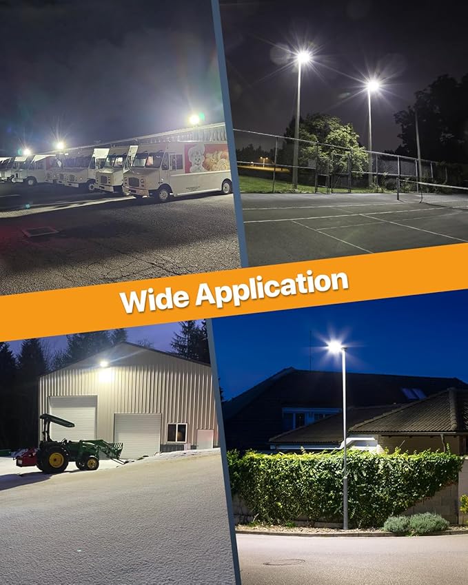 Parking Lot Light 200W 30,000LM Slip Fitter Led Street Pole Light with Dusk-to-Dawn Photocell 5000K 100-277V IP65 Waterproof Outdoor Commercial Area Lighting for Parking Lot, Roadways
