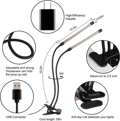 Plant Grow Light for Indoor Plants, Full Spectrum Indoor Grow Light (2 Head 2 Pack)