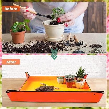 Large Repotting Mat for House Plants Transplanting and Potting Soil Mess Control, Unique Gardening Gifts for Women & Men Mom Birthday Gift Plant Lover Gifts
