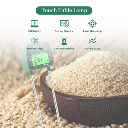 Portable Hay Moisture Meter, LCD Digital Tool Moisture Meter, Wheat Soybean Grain Moisture Tester, with Voice Broadcast, for bran, Forage Grass, Testing Fibre