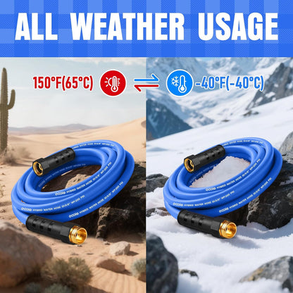 Heavy Duty Garden Hose 6 ft, Non-Expanding Flexible Water Hose, Kink Resistant Lightweight Hybrid Hose, Leakproof Hose Male to Female Fittings