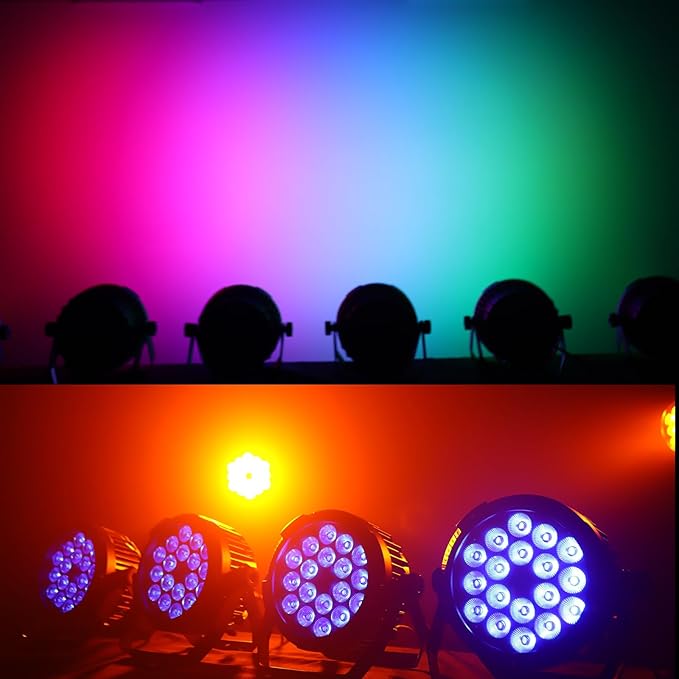 LED Par Lights 18x12W Outdoor Waterproof Stage Light RGBW 4-in-1 DMX Control for Events DJ Disco Festival Wedding Party Outdoor Stage Lighting
