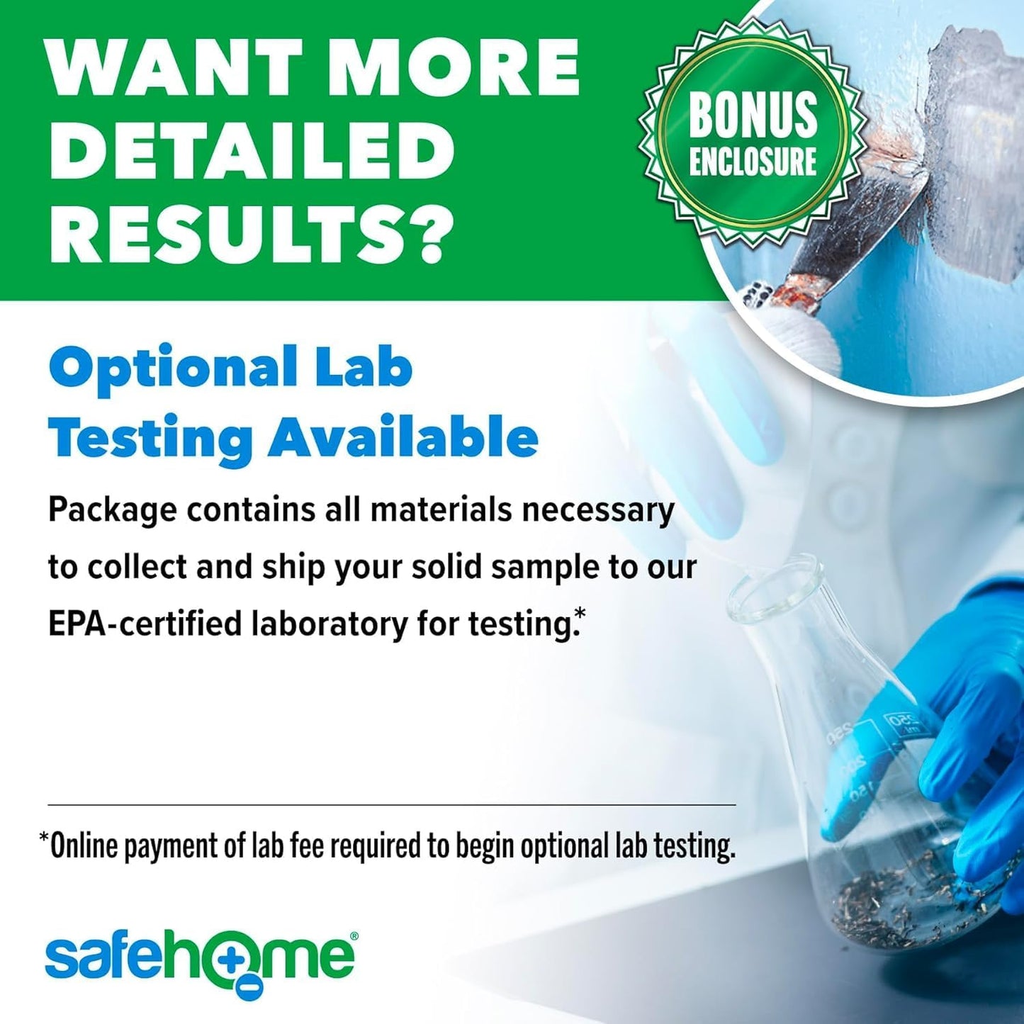 Safe Home® Lead Combo Test Kit – 10 DIY Swabs + Optional Testing at our EPA Certified Lab – Detect Lead on Solid Surfaces – USA Made for Homeowners & Contractors – (2 Pack)