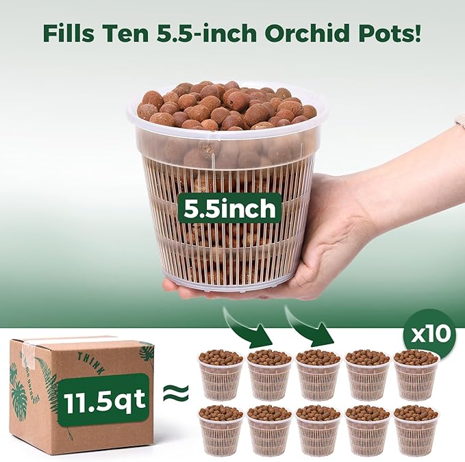 T4U Leca Clay Pebbles for Plants, 11.5qt 10-20 mm Clay Balls for Indoor Plants, Natural Clay Pebbles for Orchid Potting Mix, Hydroponic, Leca Pots, Plant Drainage, Garden Soil