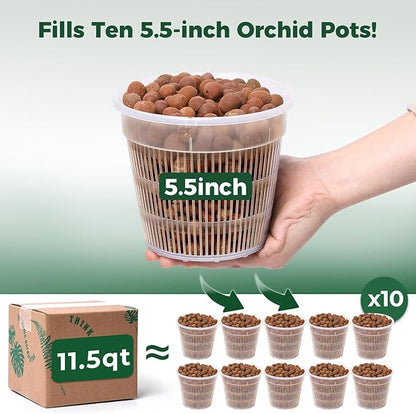 T4U Leca Clay Pebbles for Plants, 11.5qt 10-20 mm Clay Balls for Indoor Plants, Natural Clay Pebbles for Orchid Potting Mix, Hydroponic, Leca Pots, Plant Drainage, Garden Soil
