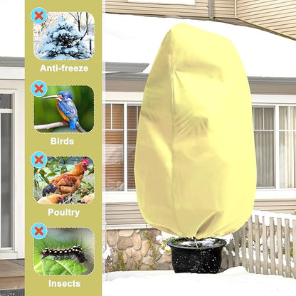 DQS 2 Pack Plant Covers Freeze Protection, 39.3" W x39.3 Winter Frost Protection Blankets Frost Cloth,Suitable for Outdoor Winter Frost, Cold Weather, shrubs, Trees, Jackets, and coverings