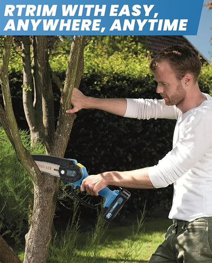 Saker Mini Chainsaw|6 Inch Chainsaws[2025 Upgraded]|Mini Cordless Electric Chain Saw|Small Handheld Portable Chain Saws Battery Powered Saw for Tree Trimmer and Garden