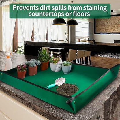 Extra Large Repotting Mat for House Plants Transplanting and Dirt Control Portable Potting Tray Waterproof Potting Mat for Indoor Plants Succulent Gardening Mat Plant Gift for Plant Lovers