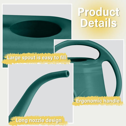 Plastic Watering Can - for Indoor and Outdoor Plant - 1/2 Gallon - Green