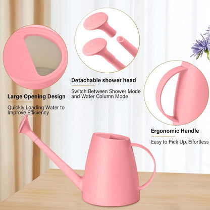 Plastic Watering Can - for Home Plant Garden - 1/2 Gallon - Pink