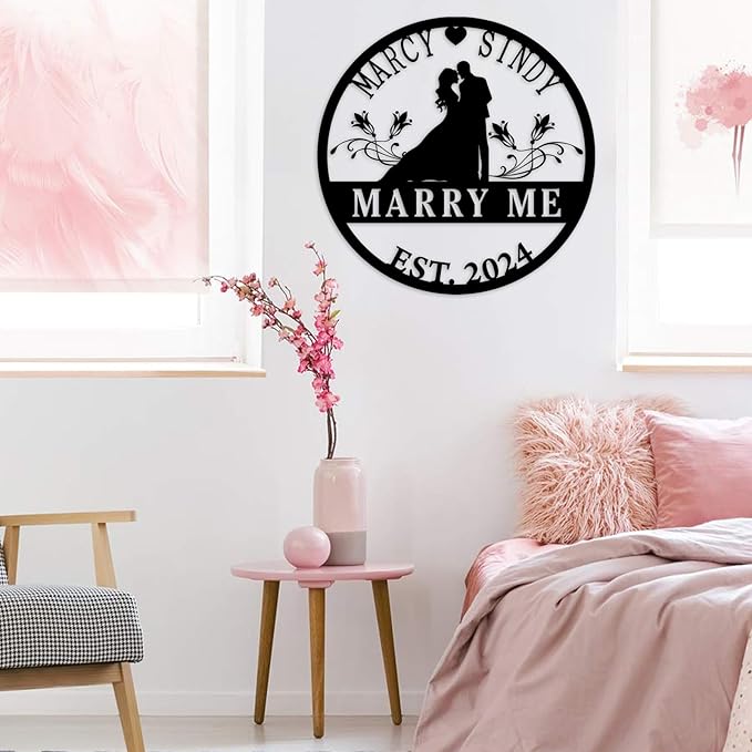Personalized Wedding Gifts | Custom Metal Signs| Couples Gift for Her | Wedding Date Sign | Engagement Gift | Anniversary Gift | Bridal Shower Gift | Wedding Anniversary Gift | Metal Art