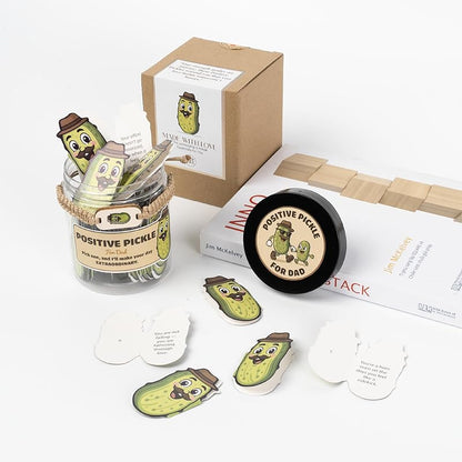 60 Positive Pickle Cards Jar, Affirmation Cards For Dad, Father's Day Gifts For Dad, Birthday Gifts For Dad From Daughter, Son - New Dad Gift, Bonus Dad Difts, Funny Dad Difts (For Dad)
