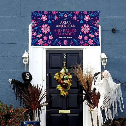 Asian Asian American and Pacific Islander Heritage Month Banner 3 x 6 ft Outdoor Yard Garden Flag Party Decoration Poster