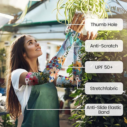 Gardening Sleeves Farm Sun Protection Arm Cooling Sleeves Thorn Proof Garden for Women Men with Thumb Hole