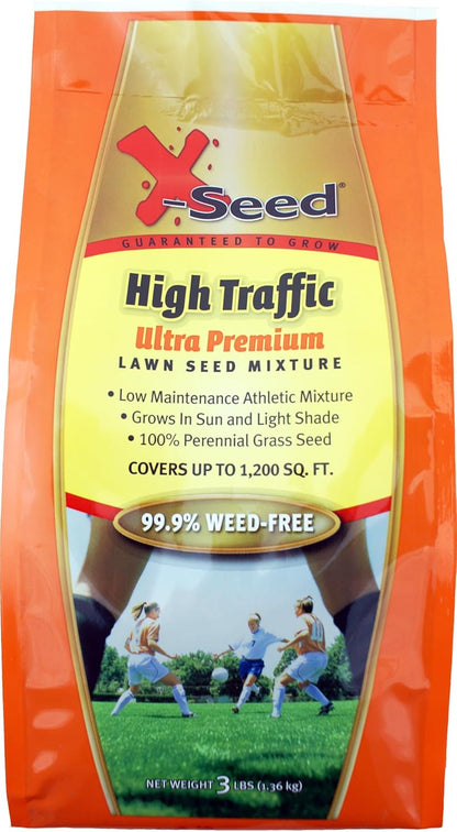 X-Seed Ultra Premium High Traffic Lawn Seed Mixture, 3-Pound