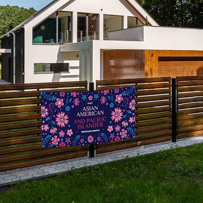 Asian Asian American and Pacific Islander Heritage Month Banner 3 x 6 ft Outdoor Yard Garden Flag Party Decoration Poster