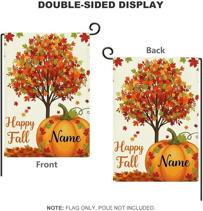Custom Fall Pumpkin Garden Flag for Outdoor Personalized Thanksgiving Autumn Yard Flags Decor Customized Flag Add Your Own Picture/Text House Lawn Banner Double Sided Home Wall Decoration 12.5x18 28x40