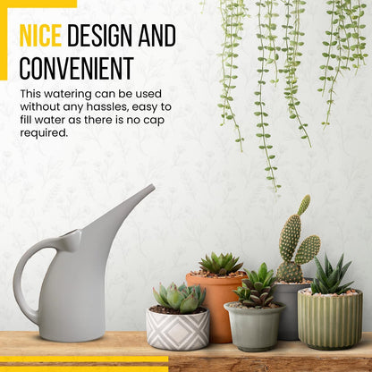 KP KOOL PRODUCTS Watering Can 1/2 Gallon - Small Watering Can for Indoor Plants - Outdoor Watering Can - Gray Plant Waterer - Plastic Watering Can for Garden - 1 Pack
