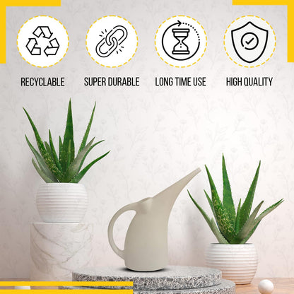KP KOOL PRODUCTS Watering Can 1/2 Gallon - Small Watering Can for Indoor Plants - Outdoor Watering Can - White Plant Waterer - Plastic Watering Can for Garden - 1 Pack