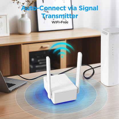 Solar Smart Bird Feeder with Camera,Stable Link via Signal Transmitter (Plug to Router),One-Step QR Scan,Elderly-Friendly,AI Bird ID,2K HD Live Video & 5MP Photos,Instant Arrival Alerts