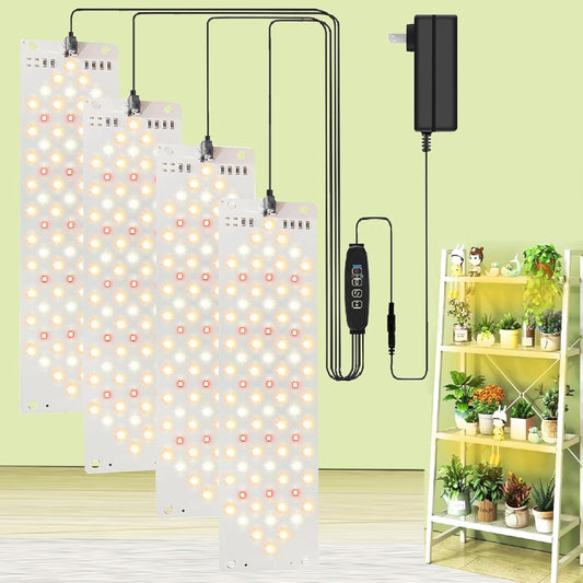 Led Grow Light,Grow Lights for Indoor Plants Full Spectrum, 316leds Plant Lights for Indoor Growing with 3/9/12H Timer, 10 Types of Brightness Grow Light for Seed Starting (4pcs)
