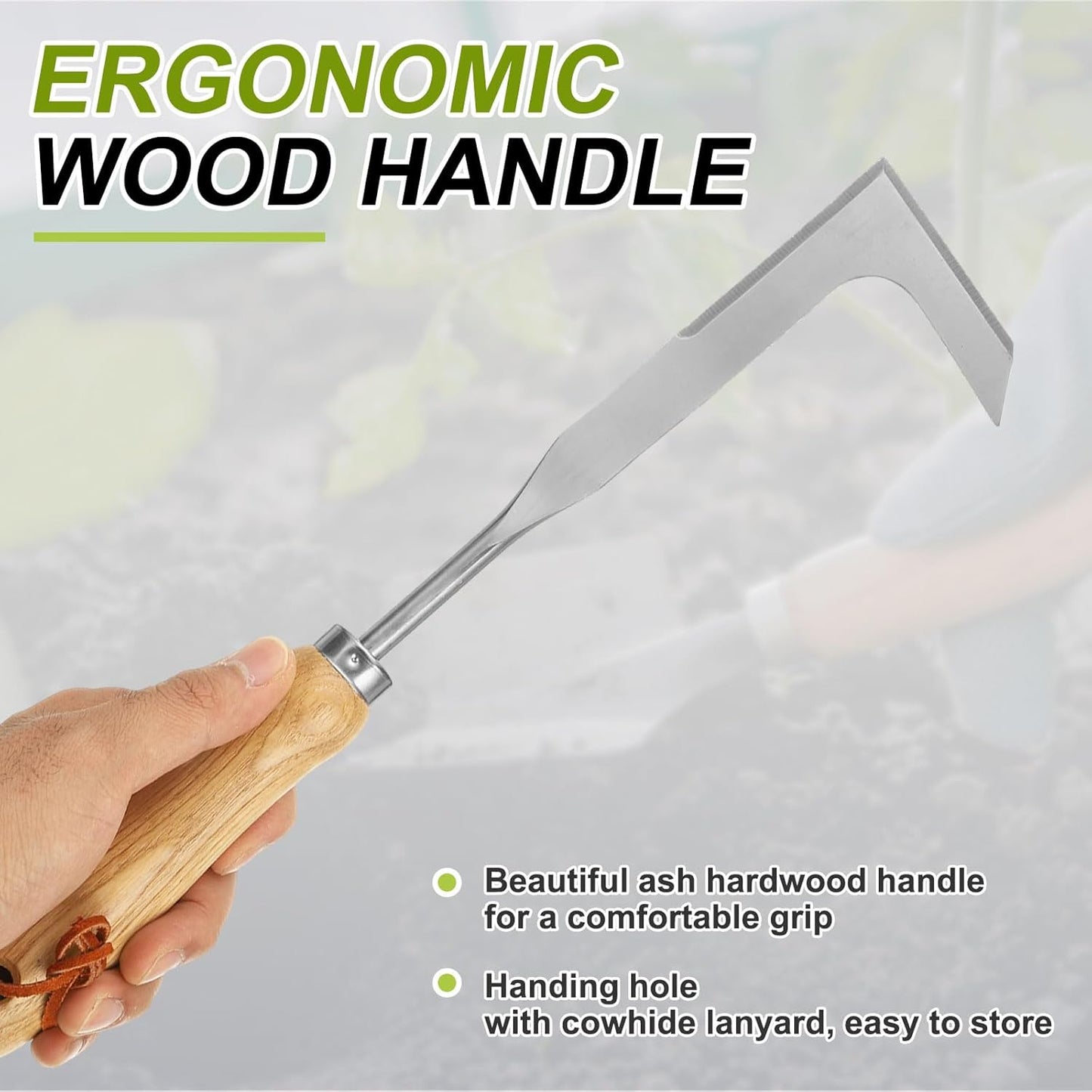 HARFINGTON Hand Weeder 13 x 7.7 Stainless Steel - Garden Trowel with Ergonomic Handle