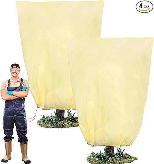 78x41inches Plant Covers Freeze Protection,2 Packs Thickened 2.82oz/yd² Frost Cloth for Outdoor Plants,Winter Tree Covers with Zipper&Drawstring,Plant Blanket for Winter Plant Covers Freeze Protection